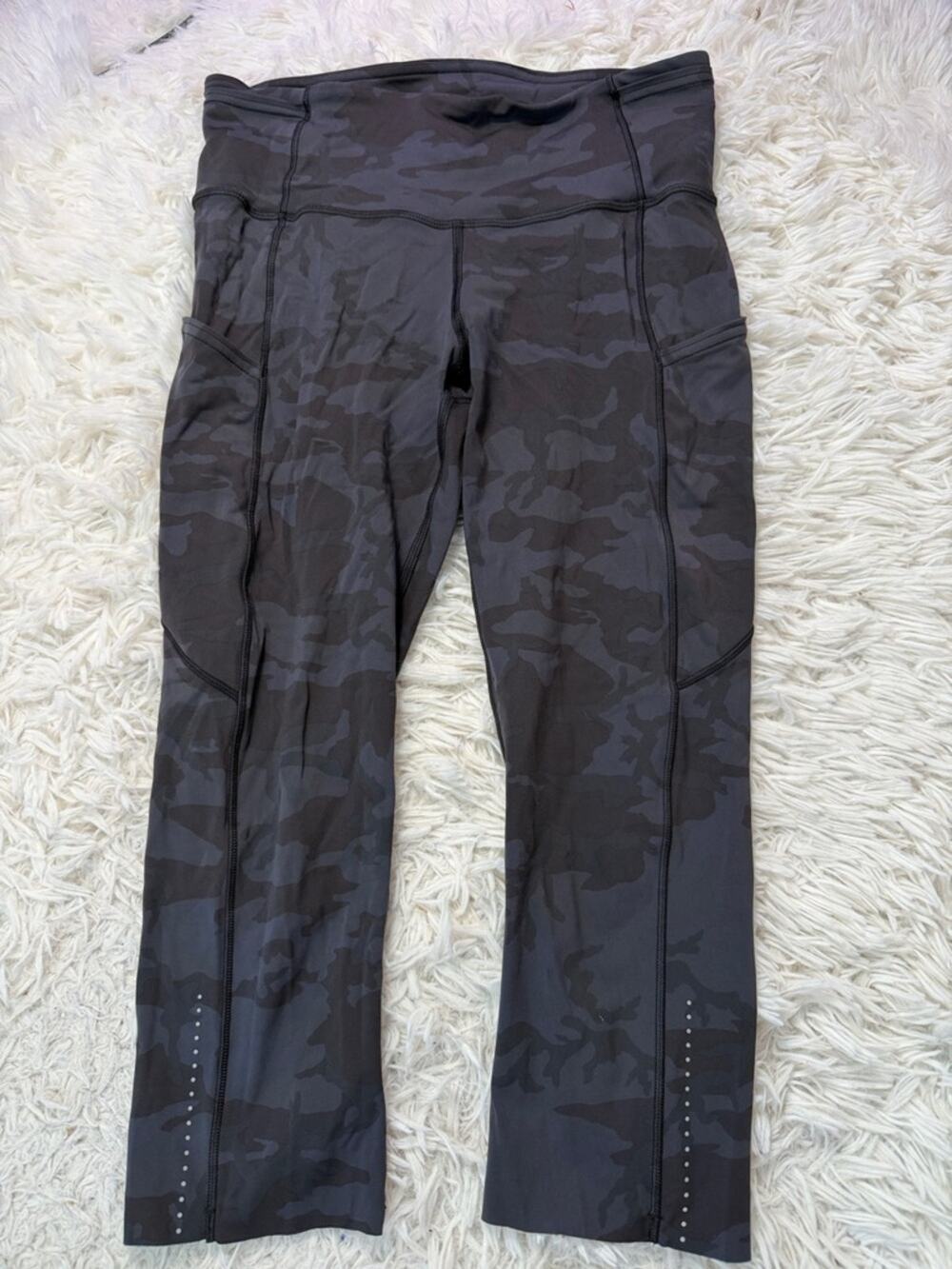 Lululemon Fast and Free Crop II 19" *Nulux Incognito Camo Multi Grey